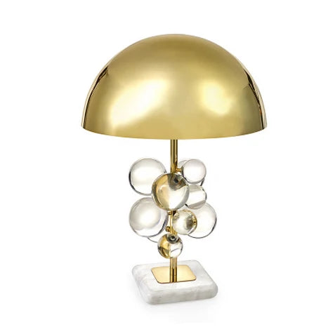 مصباح طاولة كريستال ماربل بابل من DecorBites™. مصباح مكتبي LED لغرفة النوم والبهو.