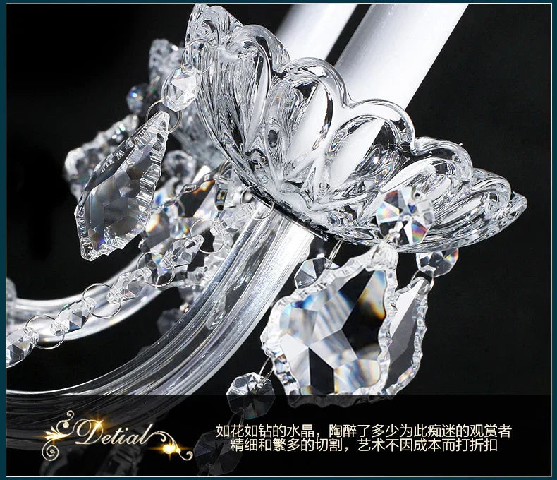 DecorBites™ Large Stair Crystal Chandelier 15 Arms Gold/Silver K9 Crystal Luxury Light