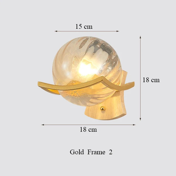 DecorBites™ مصباح حائط خشبي ياباني على شكل قمر - تصميم بسيط - إضاءة جدارية LED