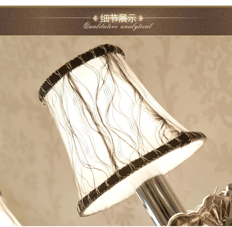 DecorBites™ Crystal Wall Lamp: Smoke Grey Shade, European Style, Double Heads