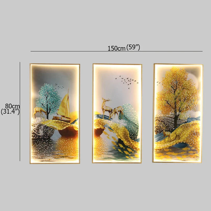 مجموعة أباليك حائط LED بتصميم لوحة طبيعية من DecorBites™