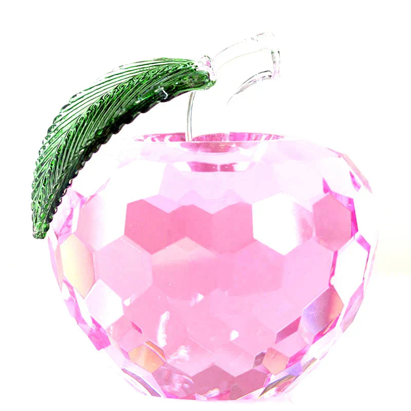 DecorBites™ ثقالة ورق زجاجية على شكل تفاحة صفراء ثلاثية الأبعاد - تماثيل للزينة لديكور مكتب المكتب