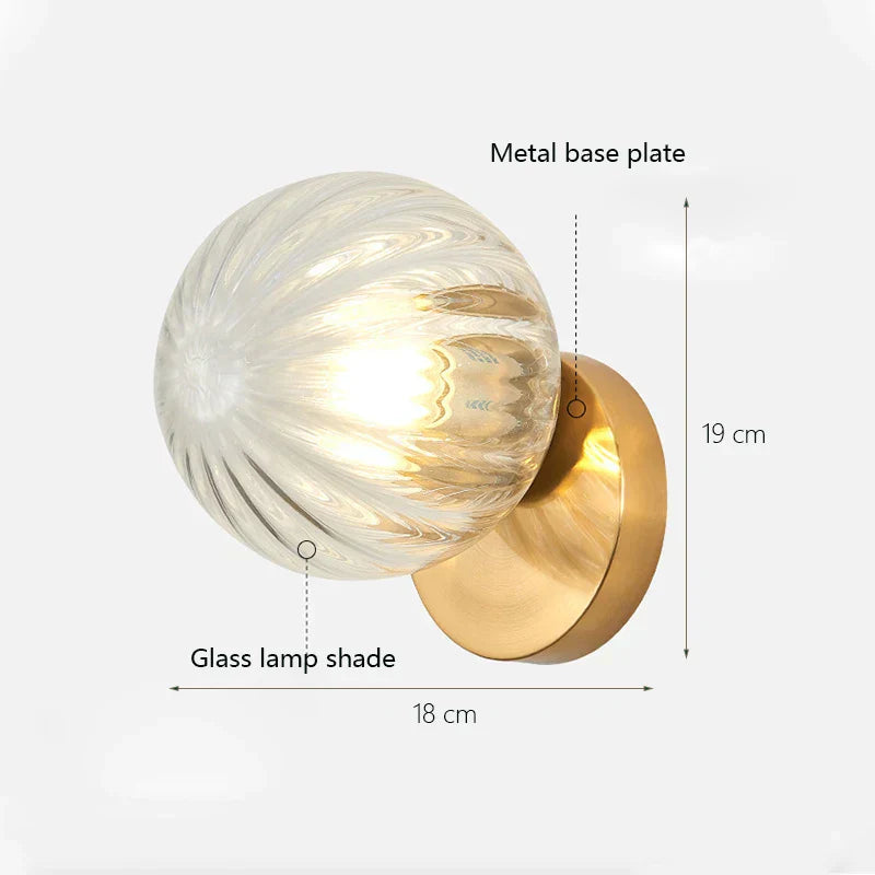 DecorBites™ Glass Ball Wall Lamp: Modern Minimalist Nordic Style, Luxury Bedroom Lighting