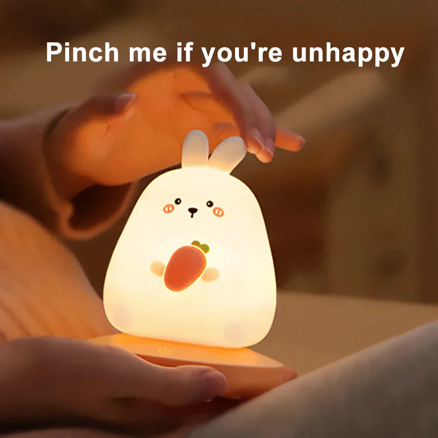 DecorBites™ Kids' Animal Silicone Night Light - Touch Sensor, Dimmable, Rechargeable