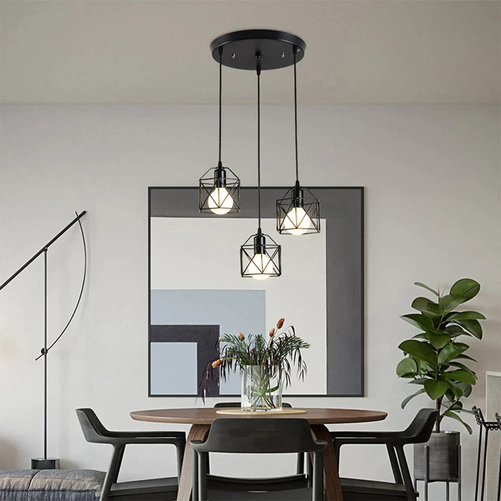 DecorBites™ Iron Frame Retro Led Pendant Light for Kitchen Dining Living Room