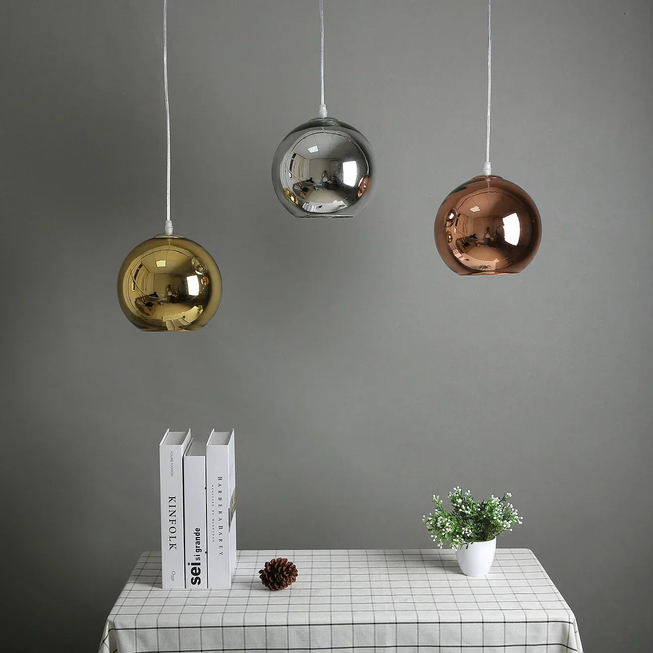 DecorBites™ Golden Ball Glass Pendant Light LED Kitchen Living Room Cafe Hanglamp