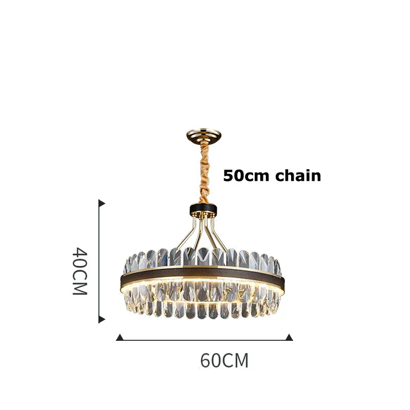 DecorBites™ Gold Stainless Steel Crystal Chandelier for Dinning Room