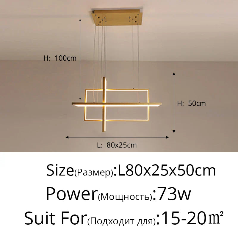 DecorBites™ Geometric Aluminum Pendant Light for Living Bedroom Restaurant Kitchen - Modern Art Luminaire