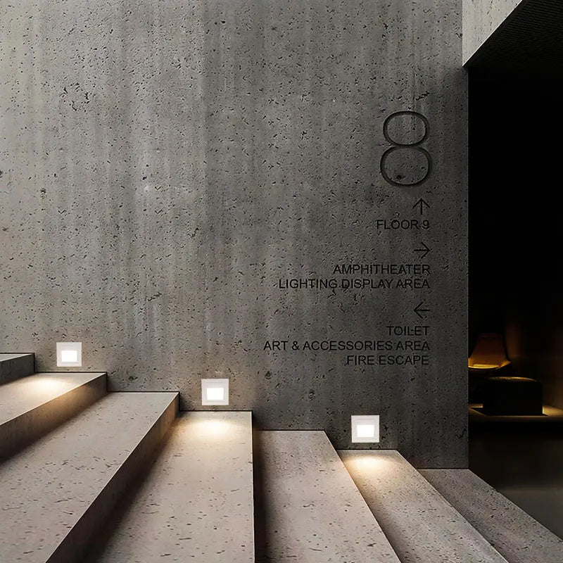 DecorBites™ 3W IP65 Waterproof Embedded Step Lights for Staircase Corridor & Outdoor Walls