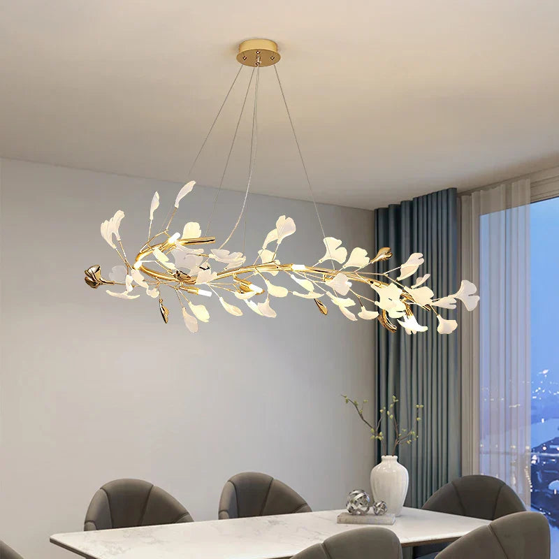 DecorBites™ Ginkgo Ceramic Chandelier: Luxury Pendant Lights for Dining & Living Room