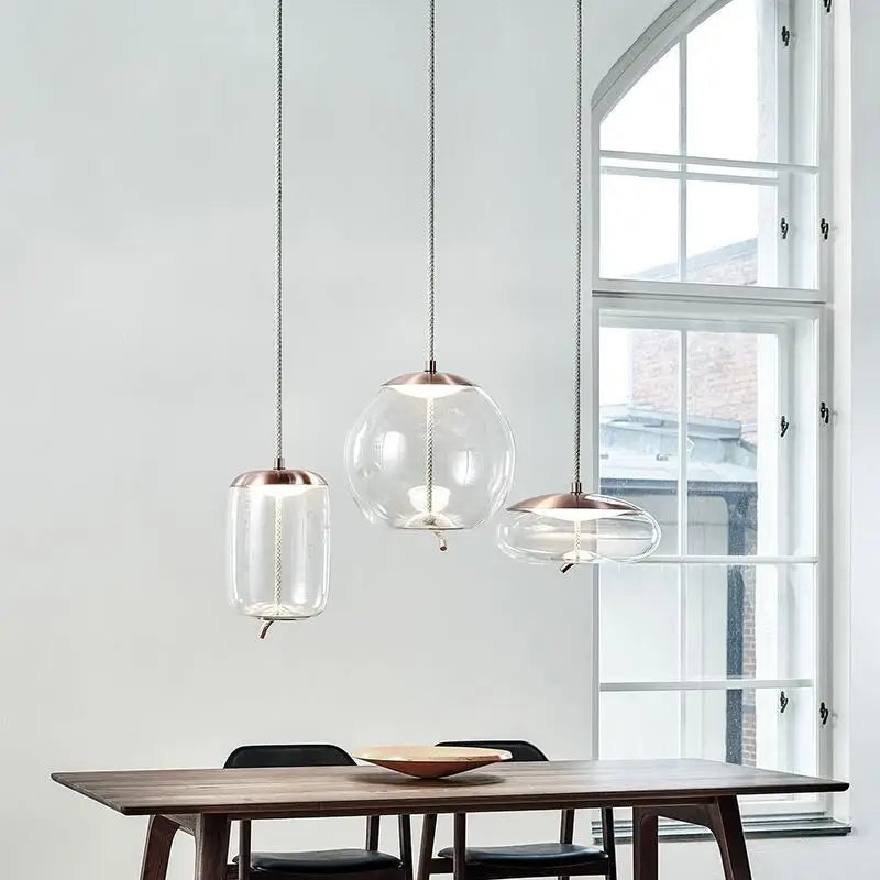مصابيح تعليق على شكل عقدة من حبل القنب من DecorBites™ - مصباح زجاجي معلق