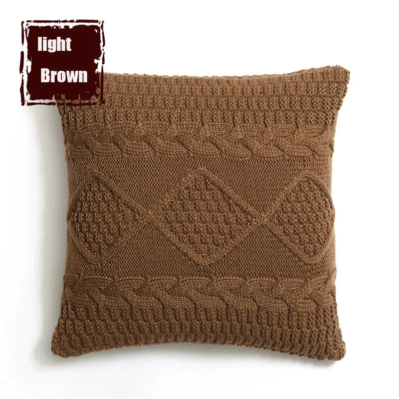 DecorBites™ Housse de Coussin en Tricot Losange : Housse de Coussin Décorative Super Douce pour la Maison