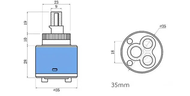 DecorBites™ 35/40mm Ceramic Faucet Cartridge for Kitchen Bathroom Tap - Water Saving