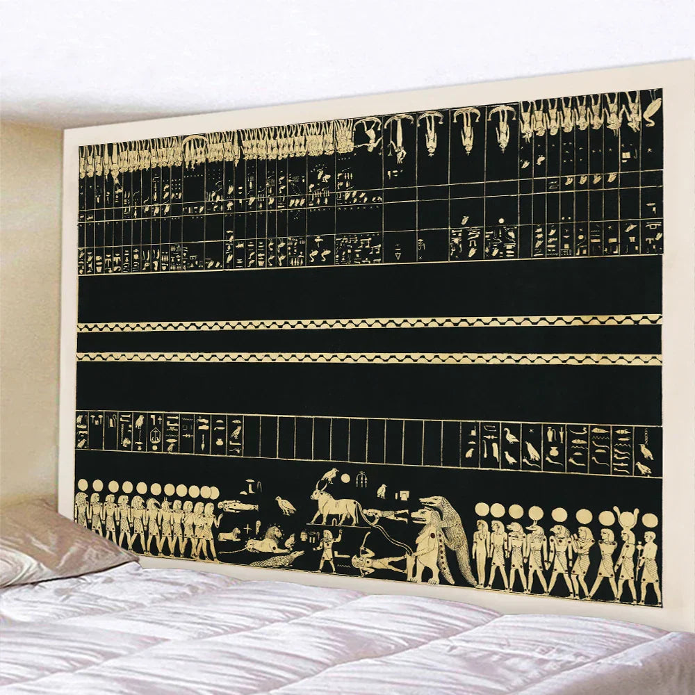 DecorBites™ Egyptian Mural Tapestry Bohemian Home Decor Yoga Mat Sofa Blanket