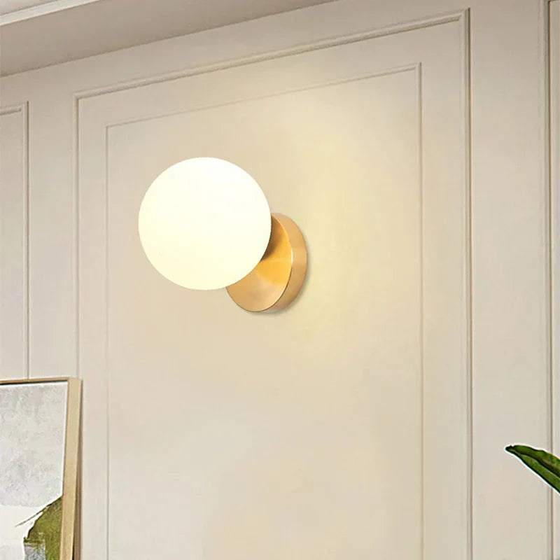 DecorBites™ Glass Ball Wall Lamp: Modern Minimalist Nordic Style, Luxury Bedroom Lighting