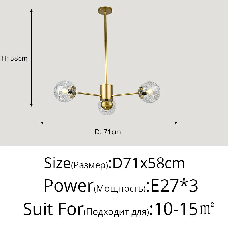 DecorBites™ Glass LED Chandeliers: Modern Dining Room Bedroom Living Room Pendant Lights