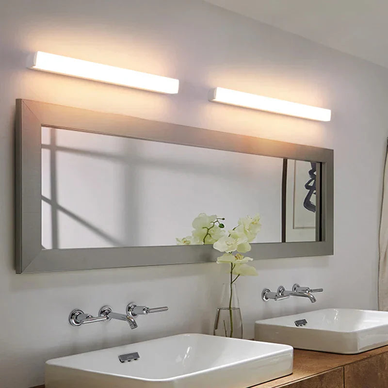 مصباح حائط LED أكريليك من DecorBites™ للحمام وغرفة النوم، تصميم بسيط وعصري، شمعدانات مضادة للضباب