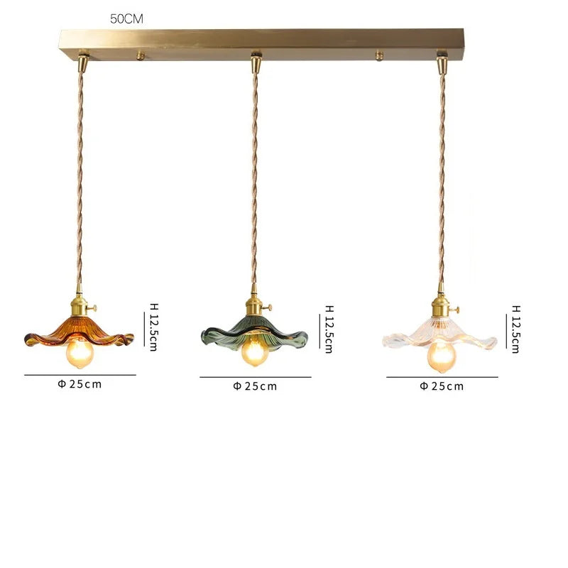مصباح معلق DecorBites™ الزجاجي الأخضر: مصباح LED متدلي عصري لغرفة المعيشة والطعام