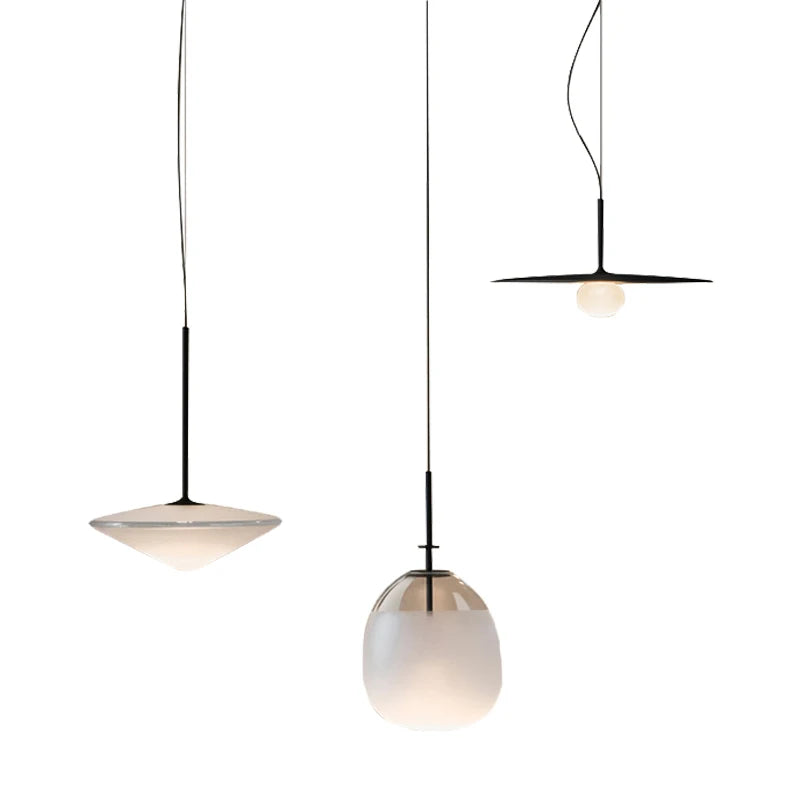 DecorBites™ Glass Flying Saucer Chandelier - LED Hardware Pendant Lighting for Living Room