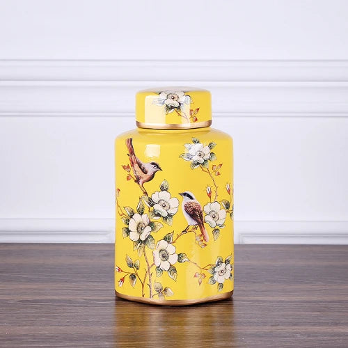 DecorBites™ Country Ceramic Vase: Floral Home Decor Jar for Living Room & Dining Table