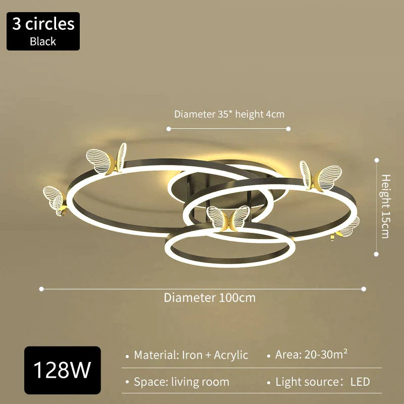 مصباح سقف الفراشة LED الفاخر DecorBites™: أجواء عصرية ومشرقة وأنيقة