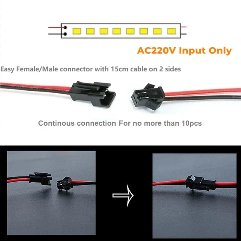 AC220V U-Shape LED Bar Strip Light Aluminum Profiles by DecorBites™ - Under Cabinet Tube Linear Lighting