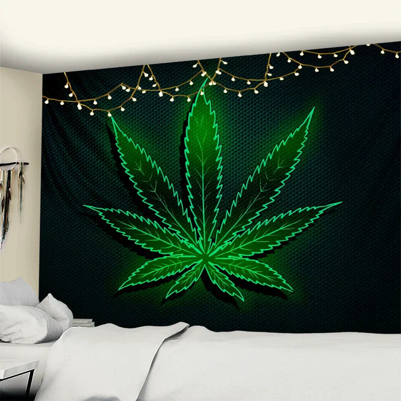 DecorBites™ 3D Printed Maple Leaf Wall Hanging Tapestry for Boho Home Decor