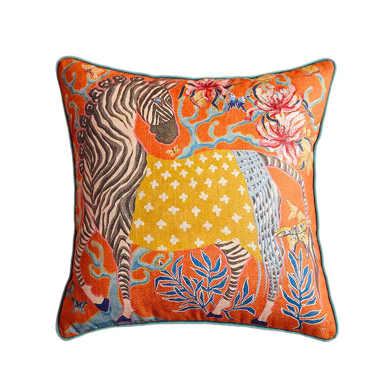 DecorBites™ Egret Bird Pattern Art Pillow Case for Bedroom, Living Room, Sofa Couch