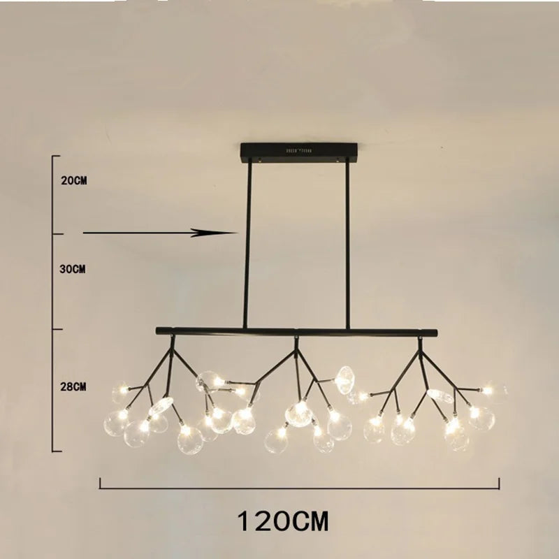 DecorBites™ ثريا Linear Firefly: إضاءة أنيقة على شكل غصن شجرة لديكور المنزل