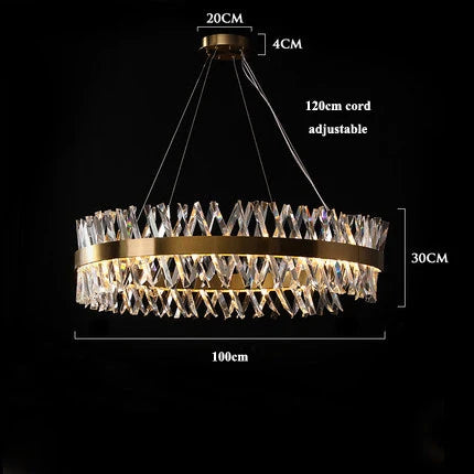 ثريا LED ذهبية كريستالية من DecorBites™ لغرفة الطعام