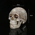 DecorBites™ 20cm Carved Skull Figurine Halloween Home Decor Craft Sculpture Ornament