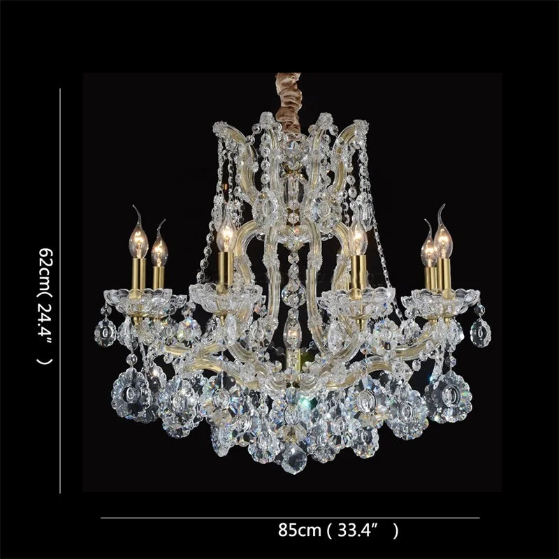 DecorBites™ Crystal Candle Chandelier: Elegant LED Pendant Lamps for Home, Hotel, Villa Hall
