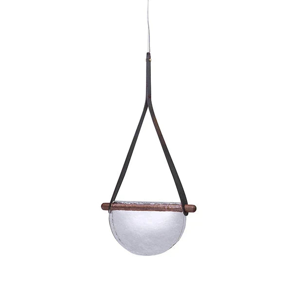 DecorBites™ Handmade Leather Glass Pendant Lamp for Room Restaurant Bedside - Modern Style