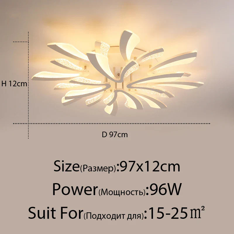 ثريا سقف LED DecorBites™ لغرفة المعيشة وغرفة النوم وغرفة الطعام وغرفة الدراسة (أبيض/أسود)