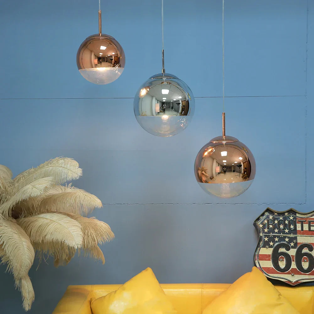 DecorBites™ Glass Ball Electroplate LED Pendant Light for Kitchen Living Room Bedroom