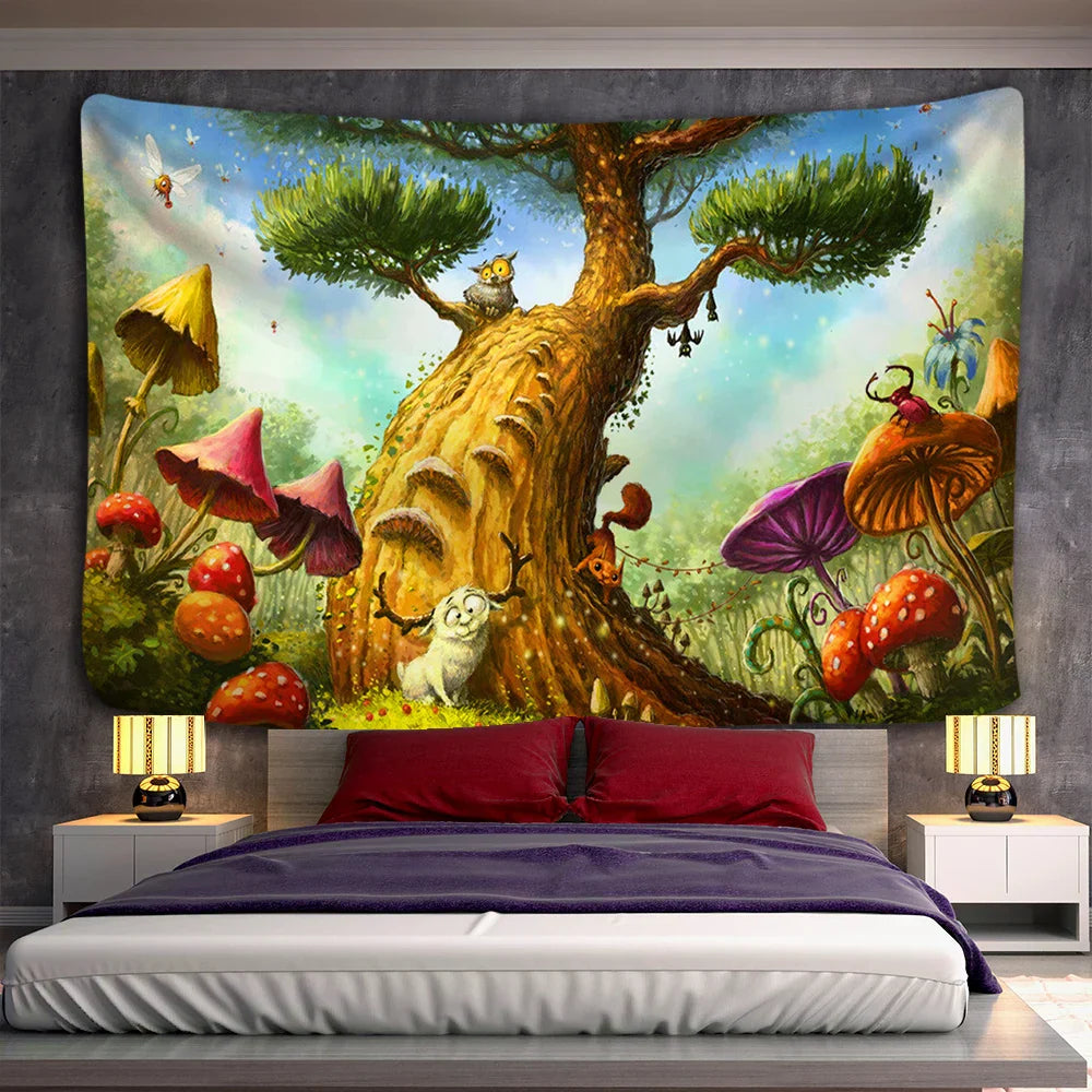 DecorBites™ 3D Print Hippie Wall Tapestry, Bohemian Home Decor Bed Sheet & Wall Hanging