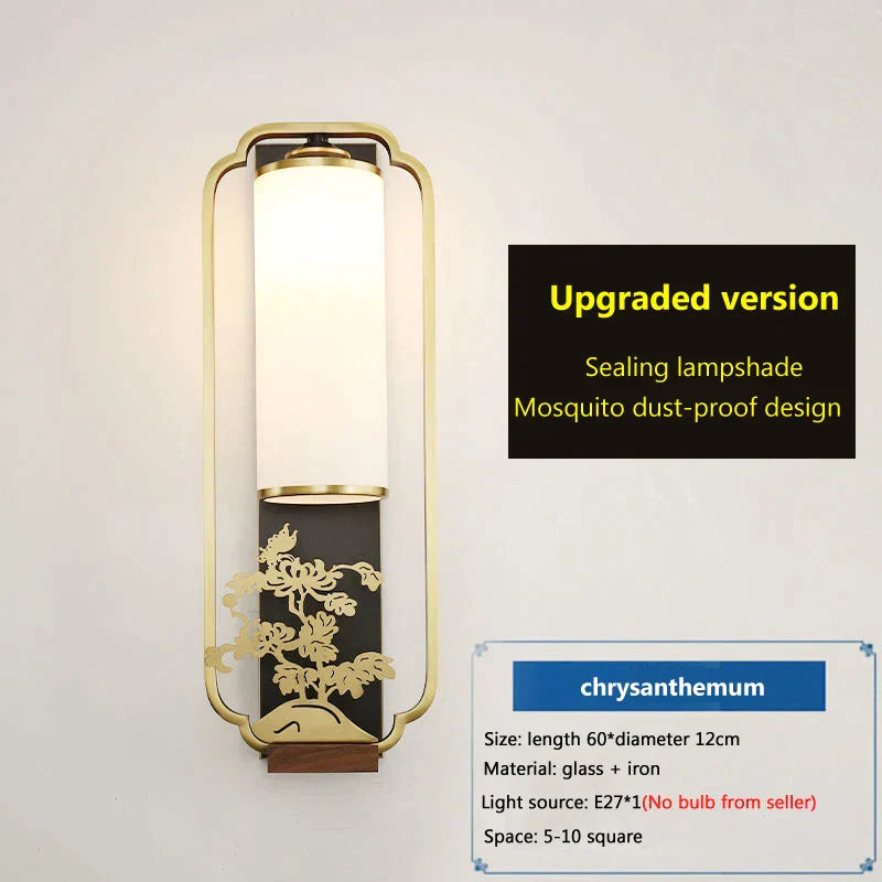 DecorBites™ Iron Glass Wall Lamp for Living Room Bedroom, TV Background Wall Sconce