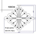 DecorBites™ Glass Globe LED Chandelier: Nordic Luxury Metal Pendant Lighting for Living Room