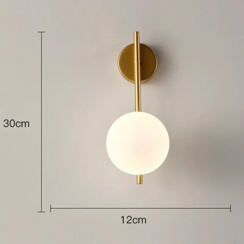 مصباح حائط DecorBites™ الزجاجي الذهبي LED للإضاءة الداخلية الأنيقة