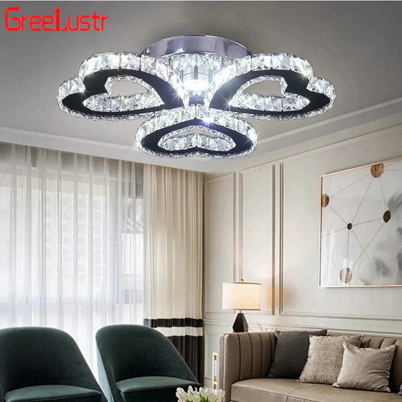 ثريا سقف كريستالية بتصميم نورديك من DecorBites™ بإضاءة LED عصرية للاستخدام الداخلي