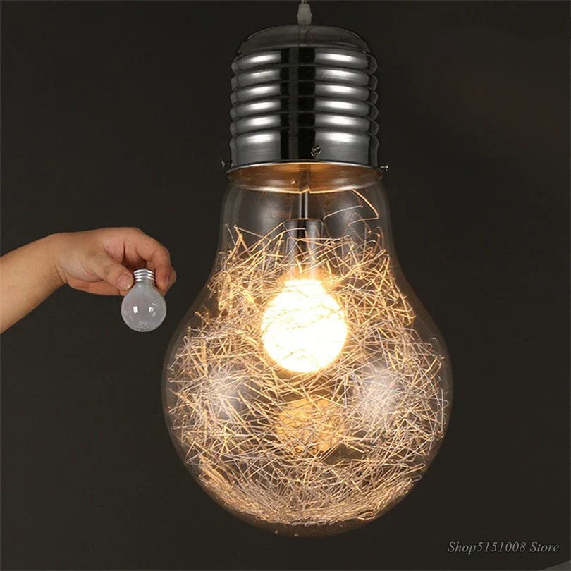 DecorBites™ مصباح LED متدلي بلمبة كبيرة زجاجي معلق لديكور المنزل