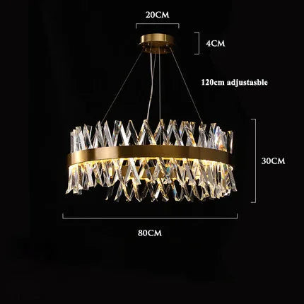 ثريا LED ذهبية كريستالية من DecorBites™ لغرفة الطعام