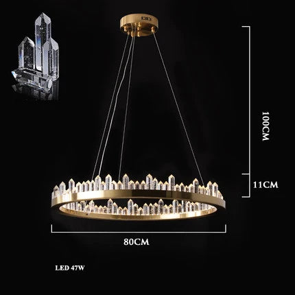 DecorBites™ Dimmalbe LED Crystal High Ceiling Chandelier for Living Room