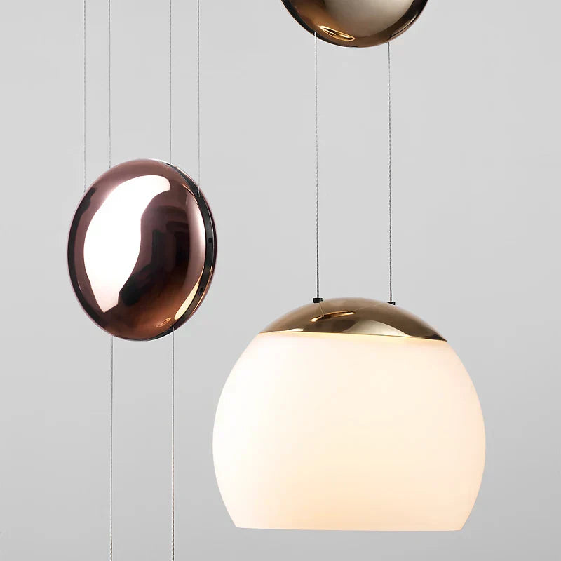 DecorBites™ مصباح معلق زجاجي LED حديث JOJO، ارتفاع قابل للتعديل، إضاءة ذهبية للطاولة الجانبية