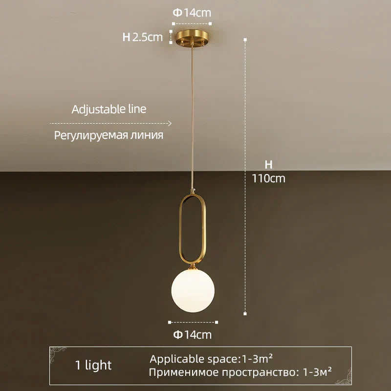 DecorBites™ مصباح قلادة كروي بتقنية LED للديكور العصري الفاخر في غرف النوم والمطابخ والمكاتب وغير ذلك الكثير