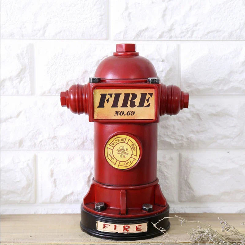 DecorBites™ 24cm Fire Hydrant Piggy Bank & Fire Extinguisher Figurine Home Decor
