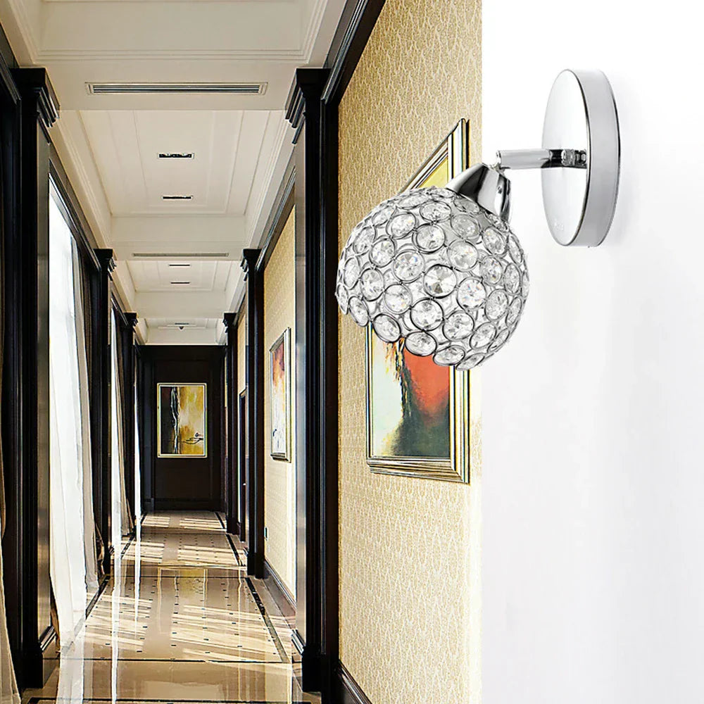 DecorBites™ Crystal Wall Sconce: Modern Bedside Wall Lamp for Home Decor