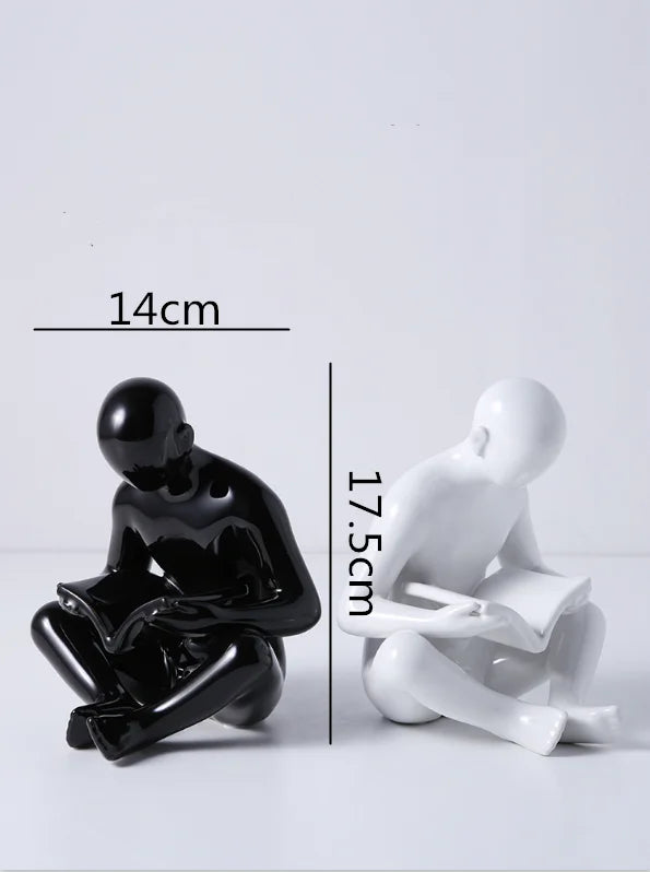 DecorBites™ Creative Ceramics Sculpture for Modern Desktop Bookcase Decor and Home Craft Decoration
