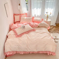 DecorBites™ Gardenia Print Princess Bedding Set with Ruffles and Pillowcases