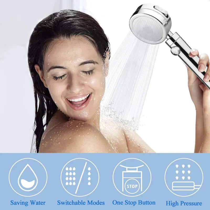 Pommeau de douche haute pression DecorBites™ avec 3 modes de placage et poignée réglable